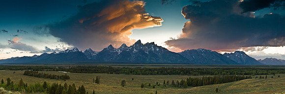 Teton Overlook Sunset Panorama